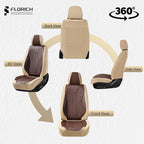 FLORICH Front Seat Covers 2 Pieces Universal Seat Cover for Cars Breathable Leather Waterproof Car Seat Cover Driver Seat Cover Automotive Car Seat Cushion Fit for Most Cars SUV Trucks, Beige&Coffee