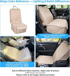 Deluxe Dog Seat Cover for Front Seat-More Durable Waterproof Front Seat Protector, High Heat Resistant and Nonslip Front Seat Cover for Dogs Kids, Universal Size (Beige)