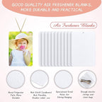 50 Sublimation Air Freshener Sheets - Rectangle Shaped - Car & Home - Polyester Felt - 100 Elastic Drawstrings & 50 Bags