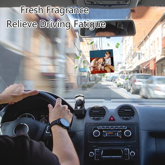 Custom Air Fresheners with Picture, Personalized Photo Air Freshener for Car Wardrobe Bathroom Hanging Ornaments (Square-)