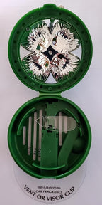 Bath and Body Works Green Shamrock Lucky Four-Leaf Clover Charm Gemstone Car Visor Fragrance Holder Easy To Open