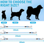 Dog Car Safety Harness,24 Inch/60 cm Double Clips Seatbelt Dog Leash，No Chew seat Belts for Dogs（2 Pack Blue）