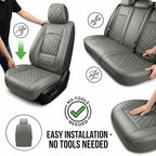 Fit for Accent Seat Covers Compatible with Hyundai Accent 2017-2026 - Waterproof Breathable Leather Automotive Seat Cushions Protector,Airbag Compatible,Full Set 5 Seats(Gray)