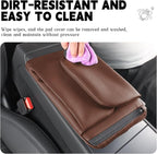 Car Armrest Cover Pad - Nappa Leather Car Center Console Cover with Breathable Holes, Non-Slip Auto Arm Rest Cushion, Universal Car Interior Accessories Fit forTesla Model Y (Dark Brown)