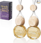Hanging Car Air Freshener, 2 Pack Glass Car Scent Decor with Decorative Crystals, 6 Scents, Sweet Vanilla, Long-Lasting Fragrance, Budget Friendly