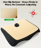 Premium Seat Cushion - Pressure Relief Cushion for Office Chair, Car, Wheelchair | Cool Gel Memory Foam for Tailbone Pain Relief | Multi-Purpose Comfort