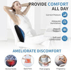 Lumbar Support Pillow for Car, Memory Foam Back Support Lumbar Pillow for Car, Gaming, Office Chair, Ergonomic for Lower Back Pain Relief, Comfortable and Soft Fabric, Black