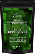 Lapew Peppermint Carpet Deodorizer Powder - Pet Safe Freshener for Vacuuming | Scented Odor Eliminator for Home | 16 oz