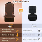 Sinvitron Car Seat Protector for Child Car Seat - Waterproof Non-Slip Leather Mat with 2 Mesh Pockets, Universal Seat Cover for Baby, Pets & Vehicles(2-Pack, Brown)