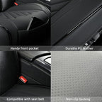 GIANT PANDA Premium PU Leather Front Car Seat Cover Protector Anti-Slip Bottom Seat Cover Fits 95% of Vehicles, Wrapping Around The Bottom (1 Pack - Black)