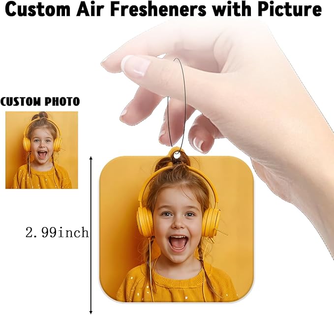 50 Custom Logo Air Fresheners - Personalized Double-Sided Car Hanging Ornaments (50 Square)