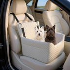 Dog Car Seat for Small/Medium Dogs Under 35lbs, Soft Booster Car Seat with Detachable Washable Cover and Cushion, Memory Foam Pet Car Seat with Safety Belt and Storage Pockets, Puppy Dog Car Bed
