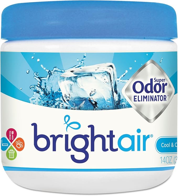 Bright Air 900090 Solid Air Freshener and Odor Eliminator, Cool and Clean Scent, Blue, 14 Ounces