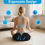 Seat Cushion, Memory Foam Office Chair Cushions, Ergonomic Curved Design for Sciatica, Tailbone, Coccyx, Seat Support for Car, Desk Chair, Wheelchair, Enhances Long Sitting Comfort (Black)