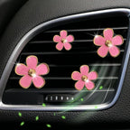 4 Pieces Daisy Flower Air Vent Clip Car Air Freshener Charm Colorful Car Interior Accessories for Girls Women（Pink）
