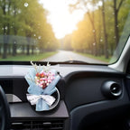 Fresh Flowers Mini Dried Flowers Bouquet for Car Air Vent Clips, Car Air Outlet Perfume Decoration, Air Fresheners Interior Accessories,Automotive Air Fresheners (Blue, Random fragrance)