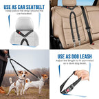 Dog Seat Belt for Car, Dual Pet Vehicle Headrest Restraint Safety Seatbelt,Two Dog Leash No Tangle Dog Car Leash Seat Belt,Duty Adjust Elastic Connect Harness in Vehicle Travel (Blue)