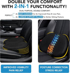kingphenix Wedge Car Seat Cushion: Memory Foam Truck Seat Cushion for Car Seat Driver - Sciatica and Back Pain Relief - Enhancing Driving Comfort - Black X-Large