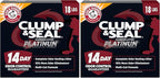 ARM & Hammer Clump & Seal Platinum Cat Litter, Multi-Cat, 14-Day Odor Control, Rock-Hard Clumps, 18 lbs – Powerful Odor Eliminator with Baking Soda (Pack of 2)