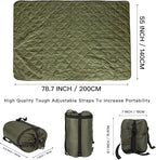 Military Poncho Liner 55”x 79” Camping Blanket Compact Waterproof for Travel Stadium Outdoor Camping