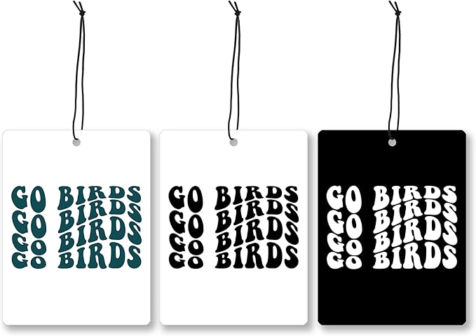 Mancheng-zi Football Car Air Freshener 3Pcs, Football Lover Players Fans Coach Gifts Air Freshener Hanging for Cars Closet Drawer or Books, Go Birds Cute Car Accessories Mirror Decor for Women