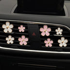 Daisy Air Vent Clips, 4 Pcs Cute Flower Car Air Conditioning Outlet Clip Car Air Freshener Clip Charm Car Inter Decor Accessories for Women (Pink)