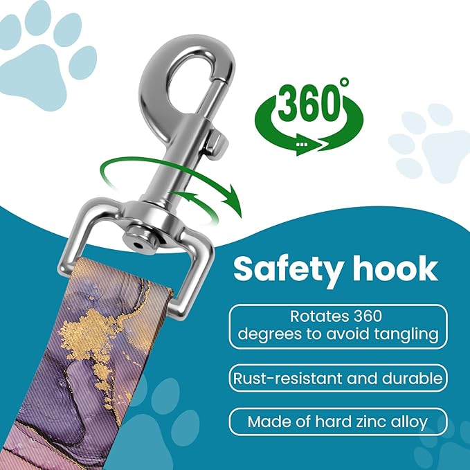 Adjustable pet cat and Dog car seat Belt，The Lanyard is Flexible and Adjustable from 20 to 33 inches(Light Luxury Marble)