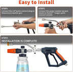 FENG PAI Pressure Washer Foam Cannon with Dual Connector Accessory, 7 Pressure Washer Sprayer Nozzles, Double Tip Attachment For Soap Cannon, 1/4" Quick Connect
