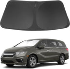 Windshield Sun Shade Custome Fit 2018-2024 2025 2026 Honda Odyssey Accessories LX,EX,EX-L,Touring,Elite Minivan Foldable Window Sunshade Protector Blocks Sun Rays & Heat