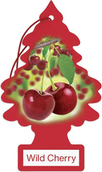 LITTLE TREES Car Air Freshener | Hanging Paper Tree for Home or Car | Wild Cherry | Pack of 6