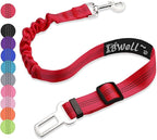IBWell Dog Seat Belt for Car with Elastic Bungee Leash, Car Leash Car Seat Belt for Dogs (Red, 1PCS-27.6")