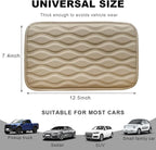 Car Center Console Cushion Pad, 12.48×7.40 Inches Waterproof Car Armrest Seat Box Cover, Comfortable PU Leather Vehicle Armrest Cover Protector, Car Decor Interior Accessories (Beige)