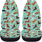 BIGCARJOB Dachshund Car Seat Cover Set for Women Cute Auto Interior Accessories Vehicle Bucket Seat Pad Auto Front Seat Protectors Fit Most Vehicle Cars Sedan