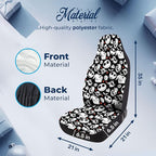 GENANY Skull Car Seat Covers Set of 2, Horror Breathable Front Seat Covers for Truck Sedan SUV, Spooky Car Accessories, Horror Gift for Women Men