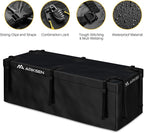 ARKSEN Waterproof Hitch Cargo Carrier Bag with Combination Lock for Truck SUV RV Trailer- Include Net, Heavy Duty Stainless Steel Hitch Tightener, Anti-Rattle Stabilizer, 2 pcs 19.7Ft Straps