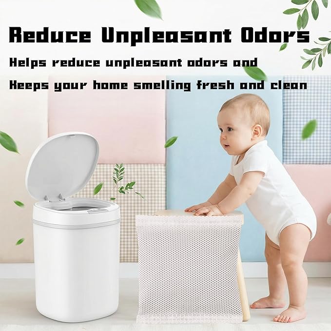 8 Pcs Universal Activated Charcoal Odor Absorber Bag, White Bamboo Charcoal Deodorizer Bags for Diaper Pail, Cat Litter Box, Closet, Shoe Cabinet (3.15x3.15in)