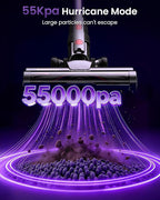 Cordless Vacuum Cleaner 55Kpa/650W/70Mins,1.8L Self Standing Stick Vacuum,Upgraded Vacuum Cordless with Hurricane Mode,Touch Screen,Anti-Tangle Wireless Vacuum,Vacuum Cleaners for Home/Pet Hair/Carpet
