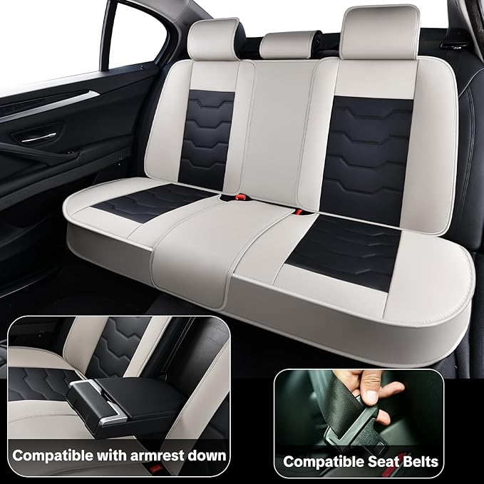 Gray Car Seat Covers for Ford Bronco Sport 2021-2025 Car Seat Cover, Waterproof PU Leather, 5 Piece Full Set, Easy to Clean and Install, Wear Resistance, Protect and Upgrade Seats
