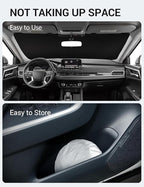 Proadsy 2026 Upgrade Windshield Sun Shade Custom Fit 2026 2025 2024 2023 2022 Mitsubishi Outlander Foldable Front Sunshade Protector Sun Visor Blocks UV Rays Keep Car Cooler