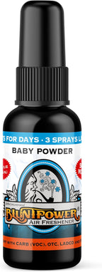 BluntPower (Baby Powder, 1 Pack) Concentrated Air Freshener Spray - Oil-Based Room Diffuser Spray - Long-Lasting Bathroom Scent, Car Freshener & Odor Eliminator