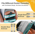 Console Dog Car Seat for Small Dogs Cats Up to 12lbs, Anti-Collapse Pet Armrest Booster Seat with Soft Pillow,Non-Slip Seat Rails Hooks & Safety Belt, Portable Car Accessories for Pets Travel
