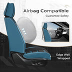 Coverado Car Seat Covers, Front Covers for Cars, Car Seat Cover Front Seats, Automotive Seat Cover, Waterproof, Leather Car Seat Cushion, Universal Interior Covers Seat Protectors for Most Cars Blue
