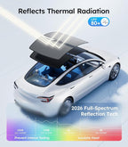 Wigoo 2026 Tesla Model 3 Sunshade Roof [Never Sag, Nano Ice-Crystal Coatings] Heat Reflective Glass Roof Sun Shade, Accessories for Tesla Model 3 2020~2026, Tesla Interior Black
