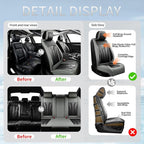 Fit Tucson Car Seat Covers Compatible with Hyundai Tucson 2010-2026, Premium Leather Breathable, Wear Resistant, Airbag Compatible, All-Weather Protection & Full Coverage, Full Set Gray&Black