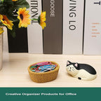 Miniature Cat Figurine kit Mini Resin Statue for Office Desk Black & White Cat Organizer for Nightstand Garden Fairy Accessories Deco Car Dashboard Gift for Cat Lovers