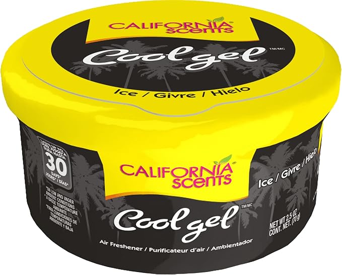 California Scents Cool Gel - The Best Car Air Freshener with Cool Gel Technology - Long-Lasting Odor Eliminator and Auto Air Freshener for Cars (Ice, 1 Pack)
