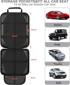 Car Seat Protector,Auto Car Seat Protectors Baby Carseat Waterproof & Durable 600D Fabric for Child Baby Car Seat Mat Vehicle Pet Cover 2 Storage Pockets (2 Pack)