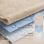 ZIMABLUE 2PC Waterproof Towel Car Seat Covers - 1kg Heavy Duty 3-Layer Microfiber Sweat Protector for Bucket Seats - Non-Slip Machine Washable Universal Fit for Gym, Yoga, Beach, Pets & Outdoors-Beige