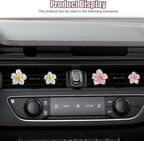Cute Car Dashboard Air Vent Trim Clips, Hawaiian Flower Auto Air Freshener Vent Clip, Auto Air Conditioning Diffuser, Hibiscus Blossom Car Interior Accessories Decorations for Girls Women (4PCS)
