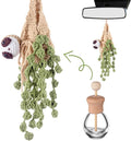 Cute Crochet Plant Car Freshener 12ml Empty Refillable Diffuser Bottle with Plants Hanging Accessories for Rearview Mirror Home Office Decor Women Mother's Day Gifts(Sloth)